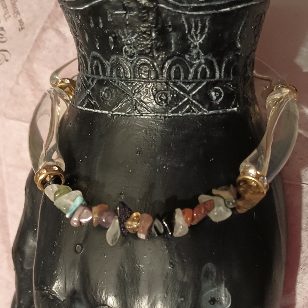 Gemstone and Acrylic Bracelet